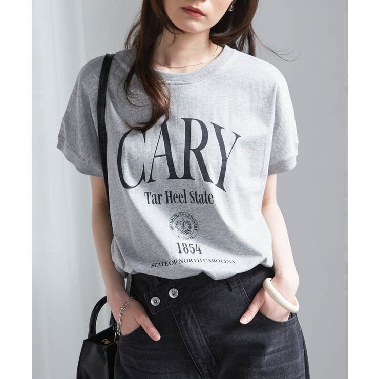 グレーケイ | 汗シミ防止 カレッジロゴプリントTシャツ | RANAN