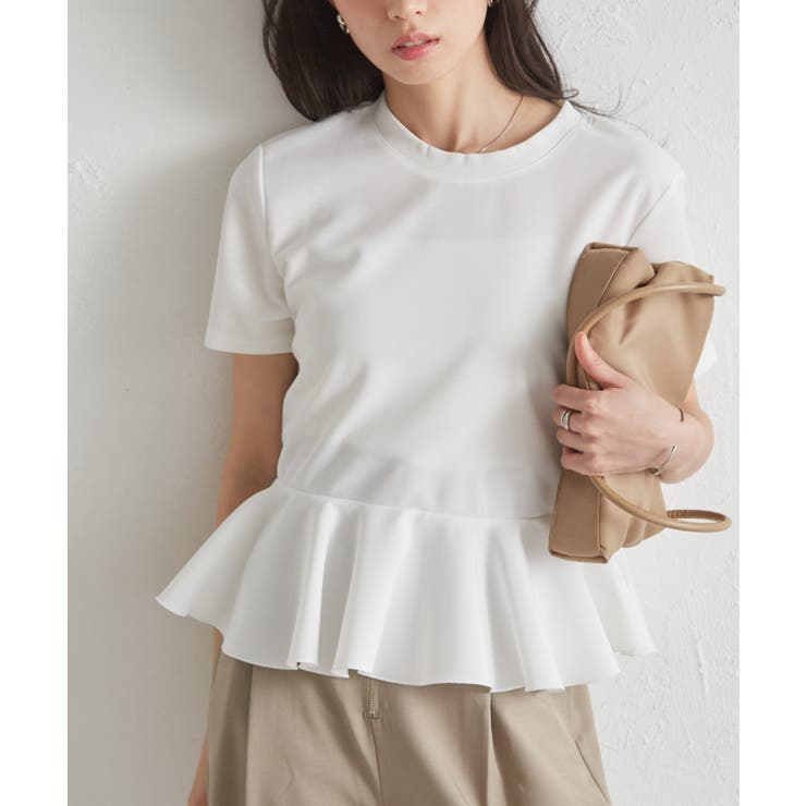 オフホワイト | イレヘムペプラムTシャツ | RANAN