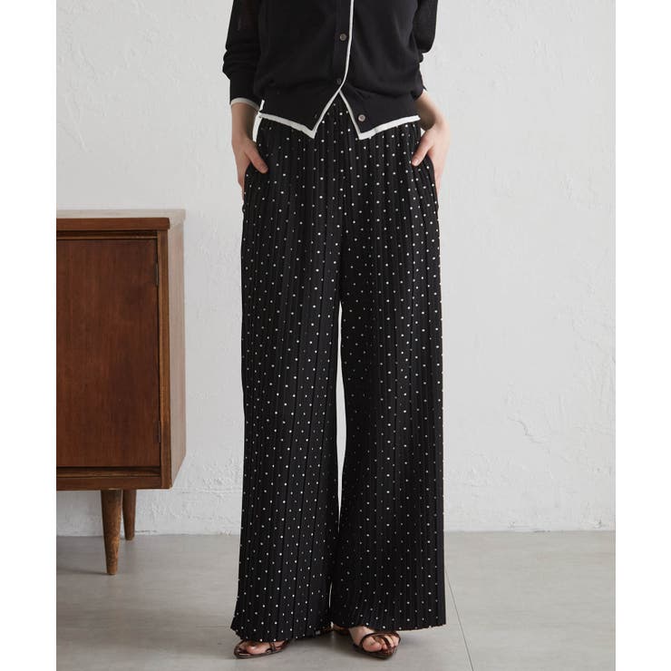 ブラックドット | セミワイドプリーツイージーパンツ | RANAN