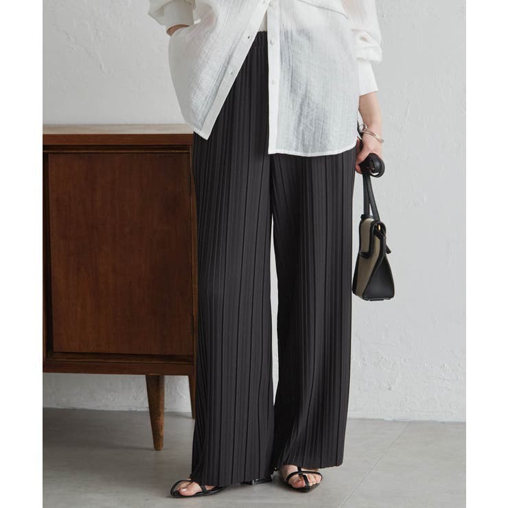 チャコール | セミワイドプリーツイージーパンツ | RANAN