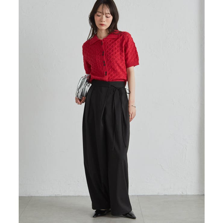 麻調2タックラップリボンパンツ | RANAN | 詳細画像14 