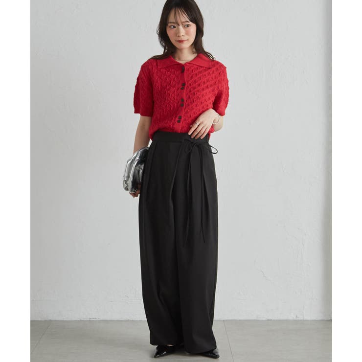 麻調2タックラップリボンパンツ | RANAN | 詳細画像16 