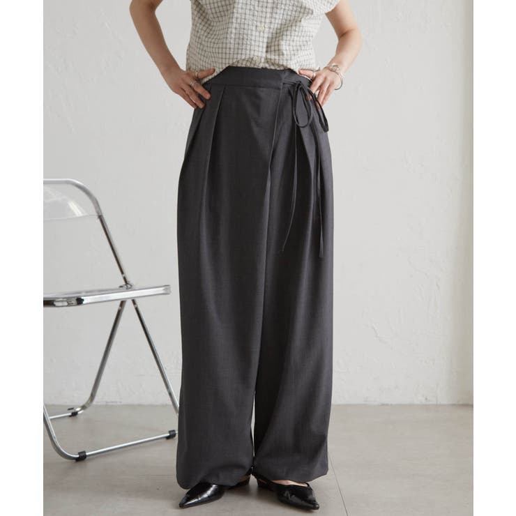 麻調2タックラップリボンパンツ | RANAN | 詳細画像17 