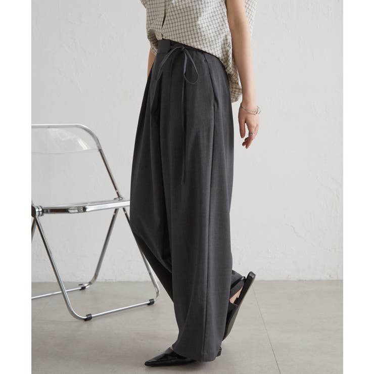 麻調2タックラップリボンパンツ | RANAN | 詳細画像19 