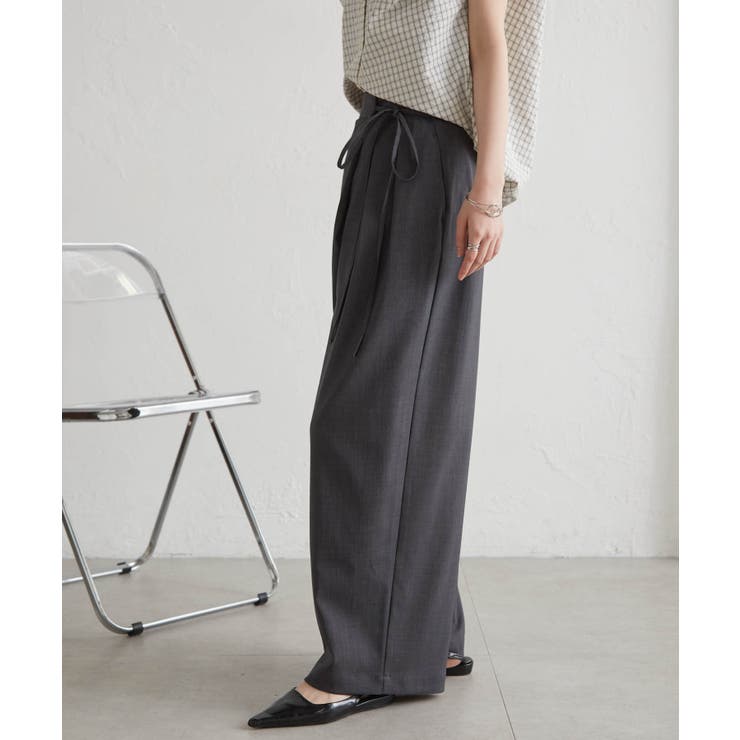 麻調2タックラップリボンパンツ | RANAN | 詳細画像21 