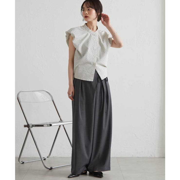 麻調2タックラップリボンパンツ | RANAN | 詳細画像22 