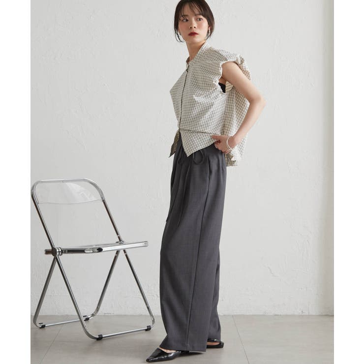 麻調2タックラップリボンパンツ | RANAN | 詳細画像23 