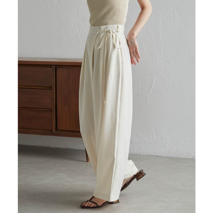 麻調2タックラップリボンパンツ | RANAN | 詳細画像29 