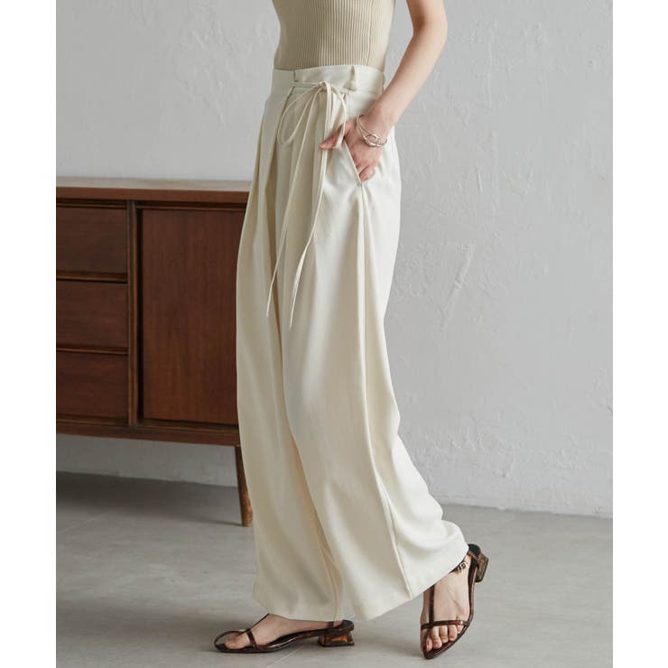 麻調2タックラップリボンパンツ | RANAN | 詳細画像30 