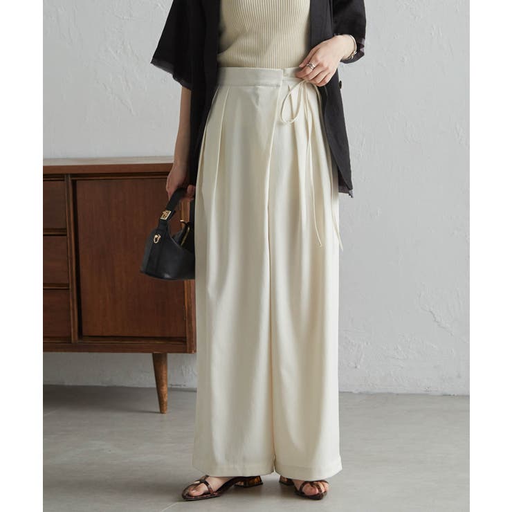 麻調2タックラップリボンパンツ | RANAN | 詳細画像32 