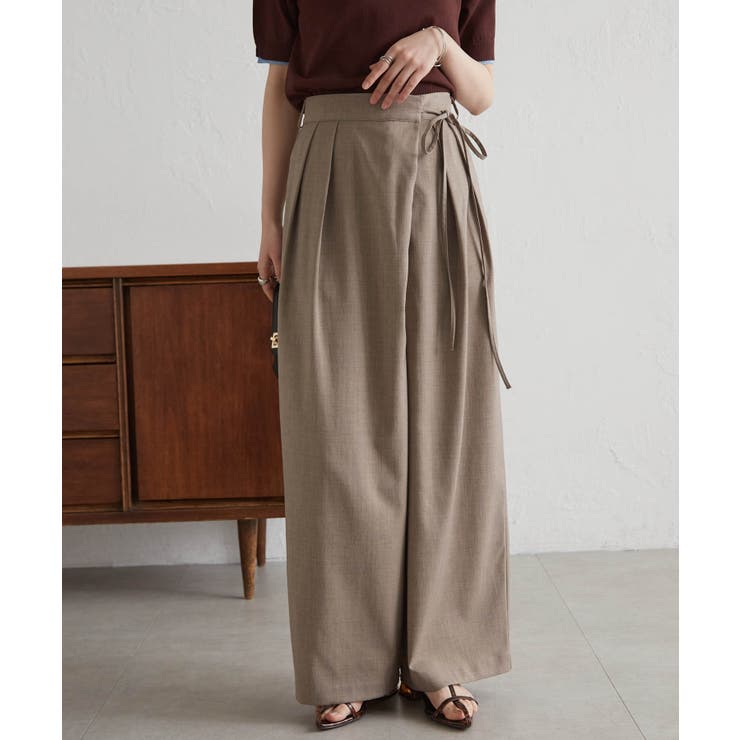 麻調2タックラップリボンパンツ | RANAN | 詳細画像4 