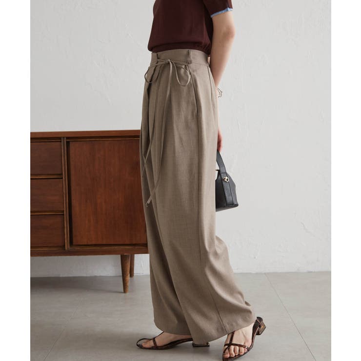 麻調2タックラップリボンパンツ | RANAN | 詳細画像5 