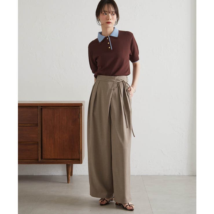 麻調2タックラップリボンパンツ | RANAN | 詳細画像7 