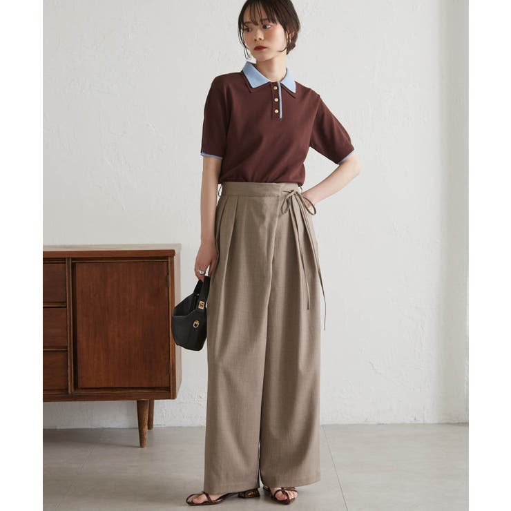 麻調2タックラップリボンパンツ | RANAN | 詳細画像8 