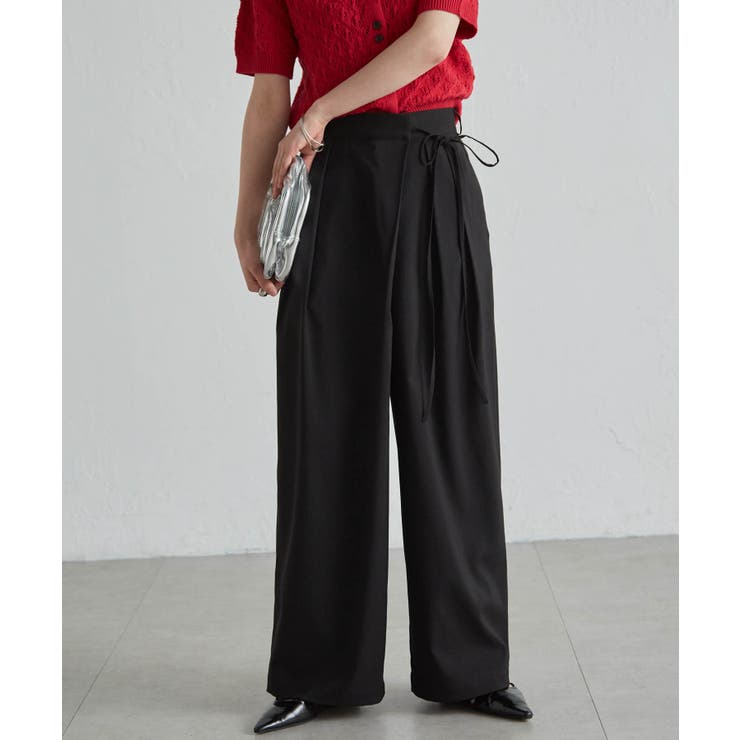 麻調2タックラップリボンパンツ | RANAN | 詳細画像9 