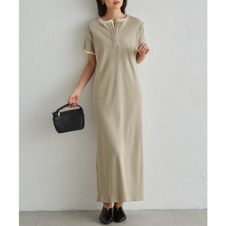 レイヤードヘンリーネックリブワンピース | RANAN | 詳細画像10 