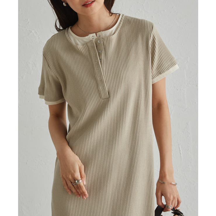 レイヤードヘンリーネックリブワンピース | RANAN | 詳細画像16 