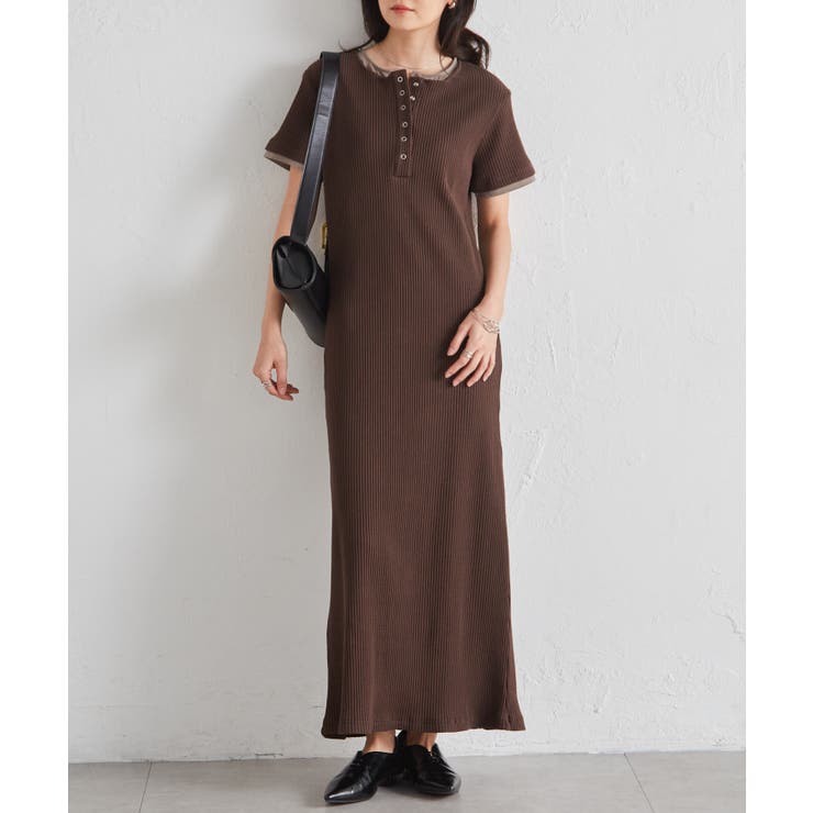 レイヤードヘンリーネックリブワンピース | RANAN | 詳細画像17 