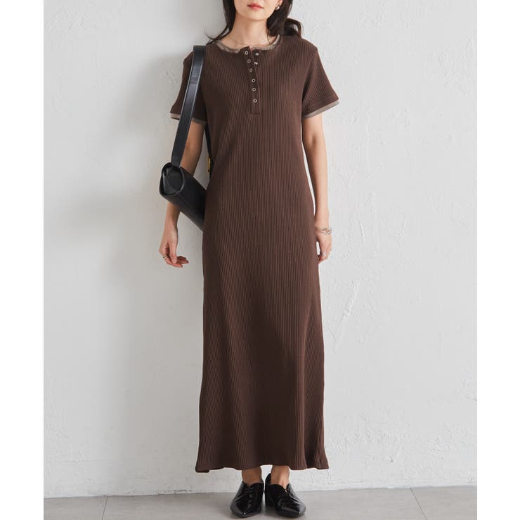 レイヤードヘンリーネックリブワンピース | RANAN | 詳細画像18 