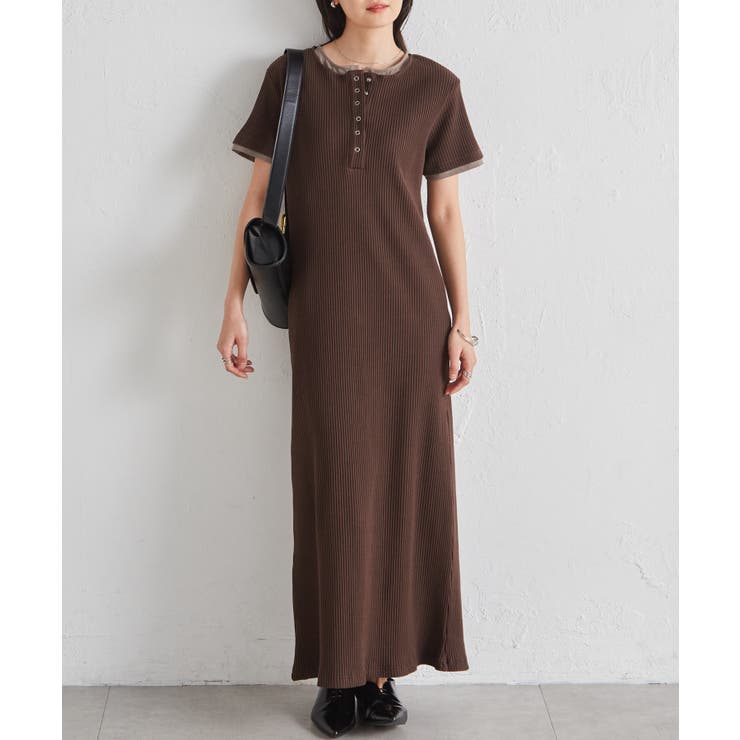 レイヤードヘンリーネックリブワンピース | RANAN | 詳細画像19 