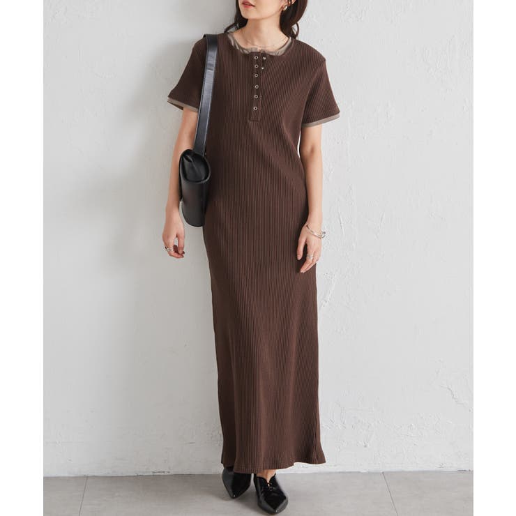 レイヤードヘンリーネックリブワンピース | RANAN | 詳細画像20 