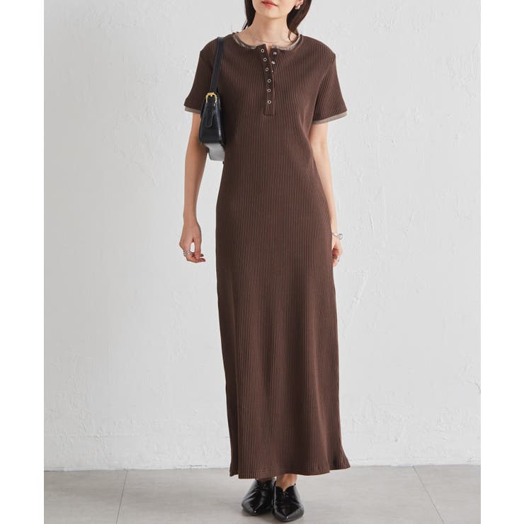 レイヤードヘンリーネックリブワンピース | RANAN | 詳細画像22 