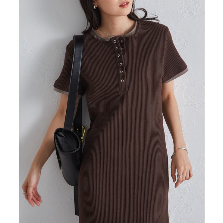 レイヤードヘンリーネックリブワンピース | RANAN | 詳細画像23 