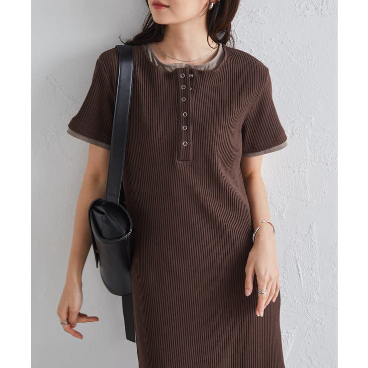 レイヤードヘンリーネックリブワンピース | RANAN | 詳細画像24 