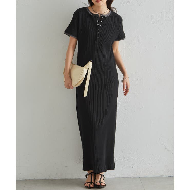 レイヤードヘンリーネックリブワンピース | RANAN | 詳細画像3 