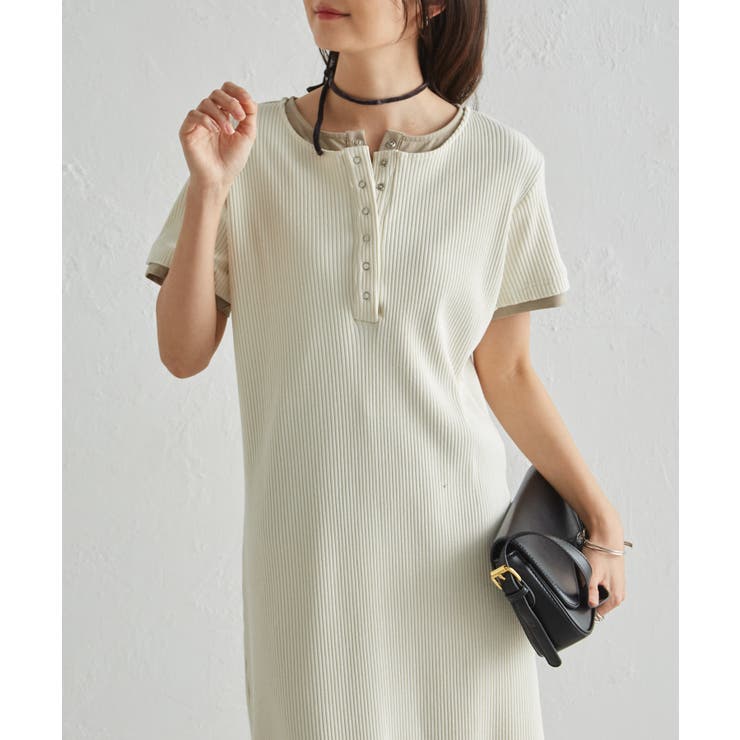 レイヤードヘンリーネックリブワンピース | RANAN | 詳細画像32 