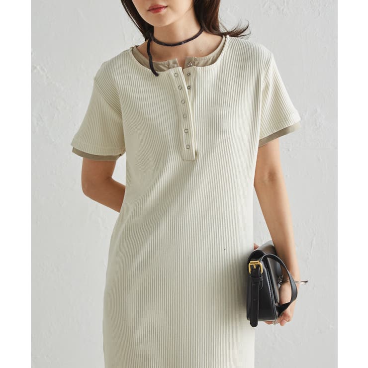 レイヤードヘンリーネックリブワンピース | RANAN | 詳細画像33 