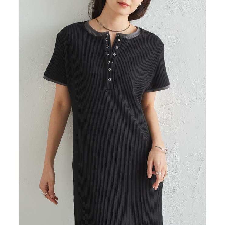 レイヤードヘンリーネックリブワンピース | RANAN | 詳細画像6 