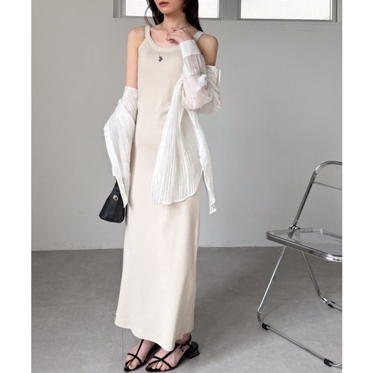 ベージュ | ＜U.S.POLO ASSN.＞カップ付アメスリリブワンピース | RANAN