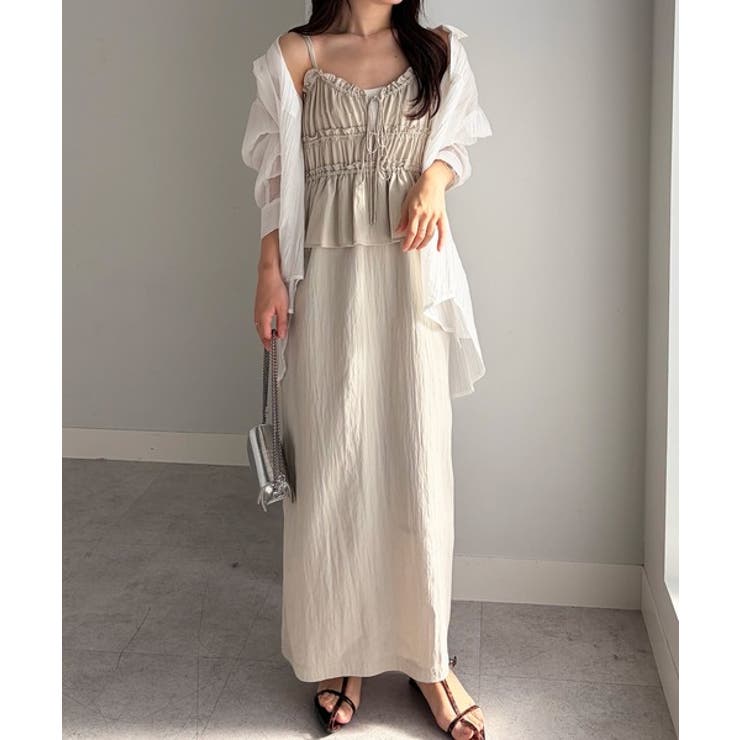 リボンギャザーペプラムナローワンピース | RANAN | 詳細画像10 