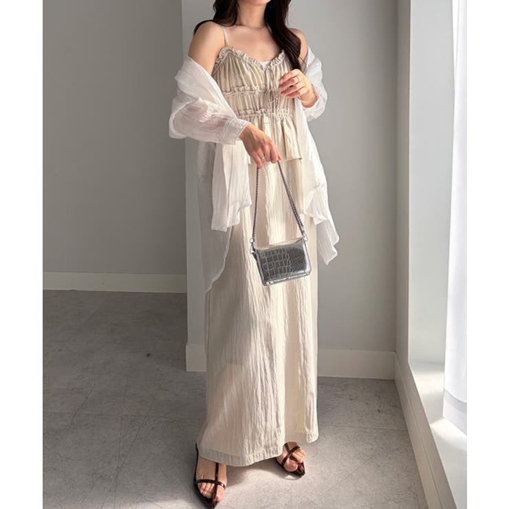 リボンギャザーペプラムナローワンピース | RANAN | 詳細画像12 