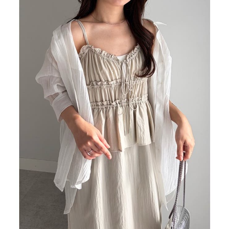 リボンギャザーペプラムナローワンピース | RANAN | 詳細画像13 