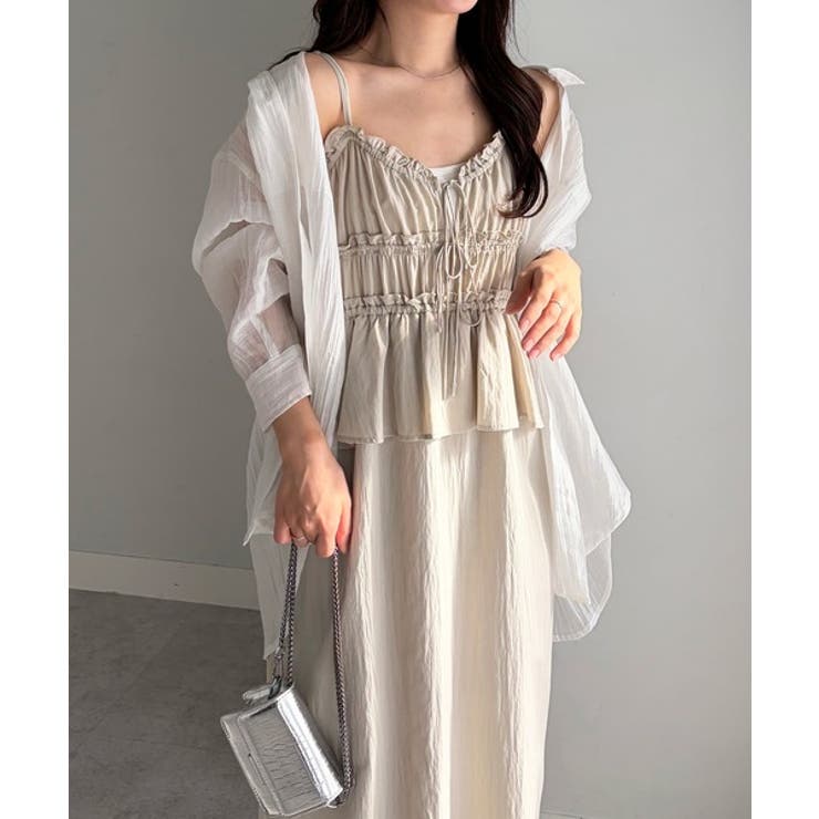 リボンギャザーペプラムナローワンピース | RANAN | 詳細画像14 