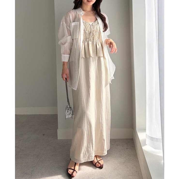 リボンギャザーペプラムナローワンピース | RANAN | 詳細画像15 