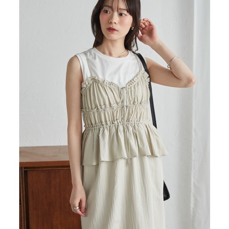 リボンギャザーペプラムナローワンピース | RANAN | 詳細画像18 