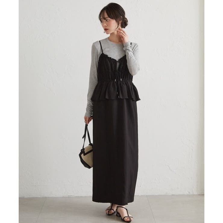 リボンギャザーペプラムナローワンピース | RANAN | 詳細画像2 