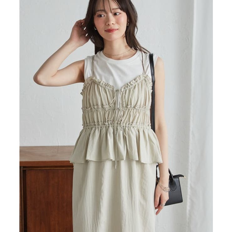 リボンギャザーペプラムナローワンピース | RANAN | 詳細画像20 