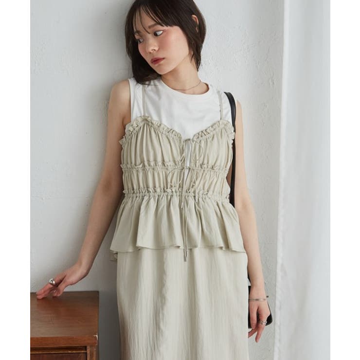 リボンギャザーペプラムナローワンピース | RANAN | 詳細画像21 