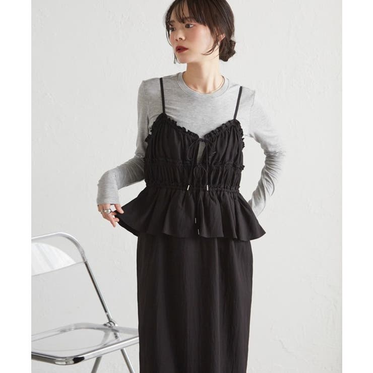 リボンギャザーペプラムナローワンピース | RANAN | 詳細画像3 