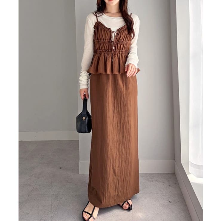 リボンギャザーペプラムナローワンピース | RANAN | 詳細画像30 