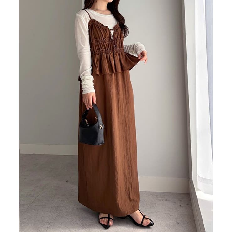 リボンギャザーペプラムナローワンピース | RANAN | 詳細画像33 