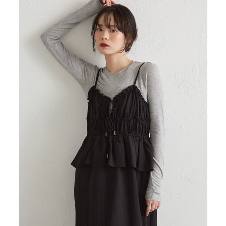 リボンギャザーペプラムナローワンピース | RANAN | 詳細画像4 