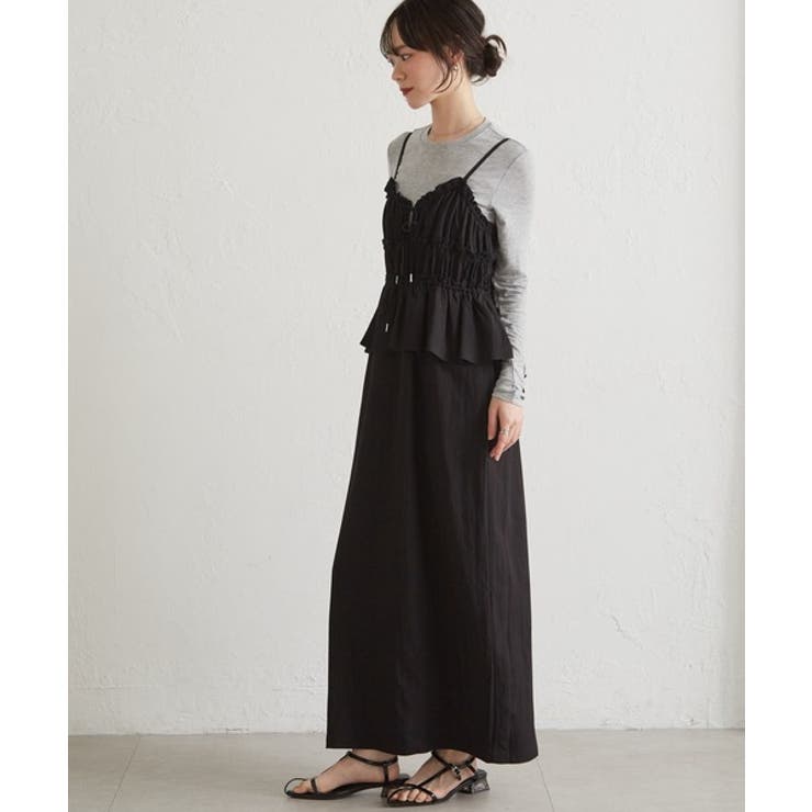 リボンギャザーペプラムナローワンピース | RANAN | 詳細画像7 