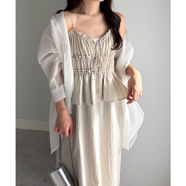 リボンギャザーペプラムナローワンピース | RANAN | 詳細画像9 