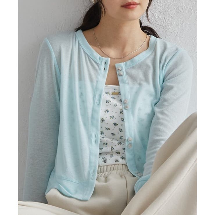 ブルー | シアーリブカーディガン | RANAN