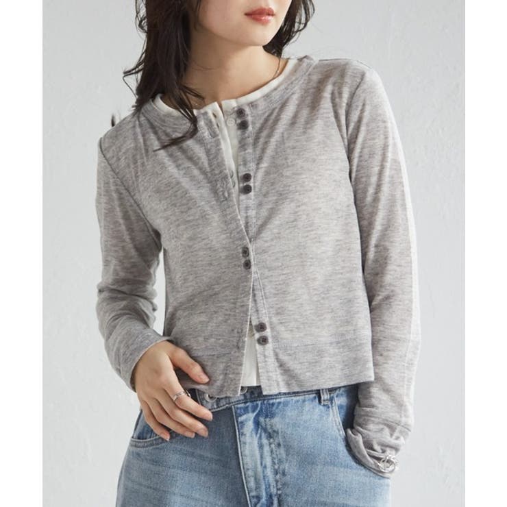グレーケイ | シアーリブカーディガン | RANAN